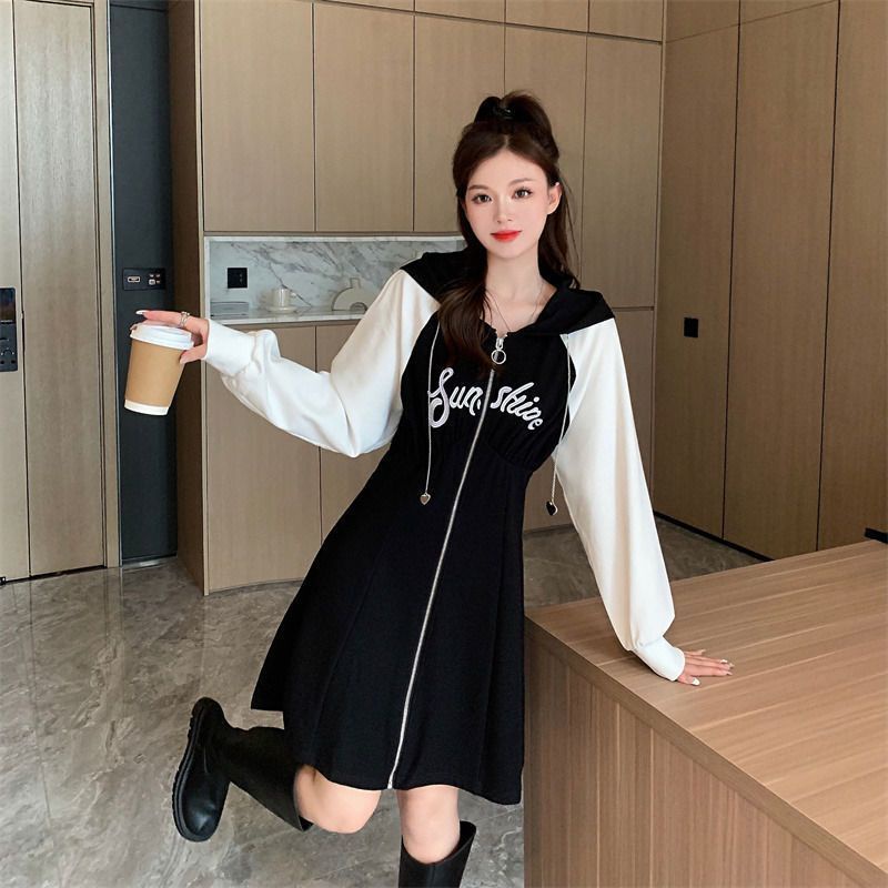 Đầm Sweater Tay Dài Phong Cách Hàn Quốc Thời Trang Xuân Thu Kiểu Mới Cỡ Lớn Đến 100kg 300Kg