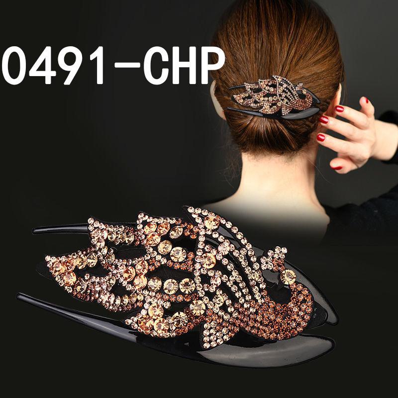 Kẹp Tóc Hình Con Công Đính Đá Thời Trang