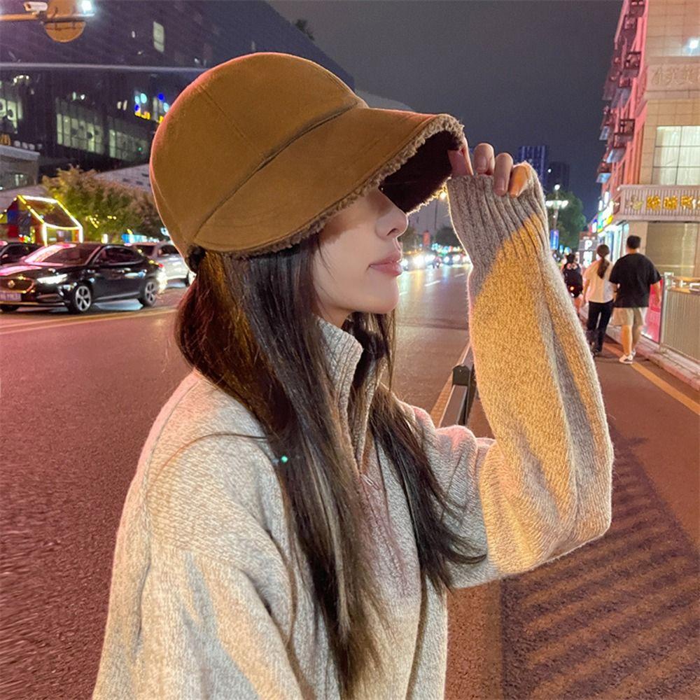 Nón Tai Bèo Phủ Lông Mềm Mại Giữ Ấm Mùa Thu Đông Cho Nữ