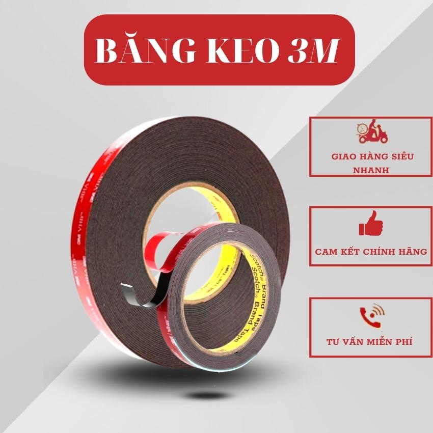 Băng keo 3M 2 mặt siêu dính chính hãng, băng dính 3M cường lực chống thấm nước