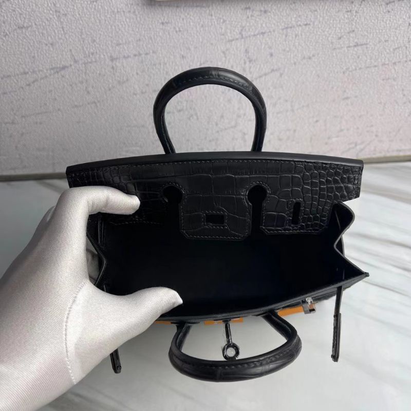 Túi Xách HM Birkin da pháp kết hợp da cá sấu