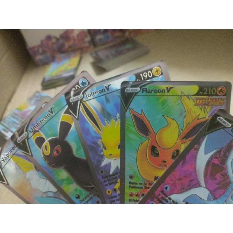 Thẻ bài Pokemon độc đáo thú vị không chính hãng V full art các dạng tiến hoá EEVEELUTIONS