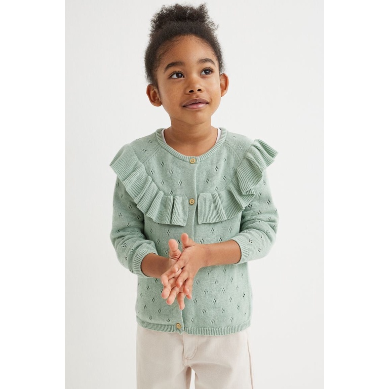 Áo len cardigan xanh HM H&M_hàng chính hãng authentic