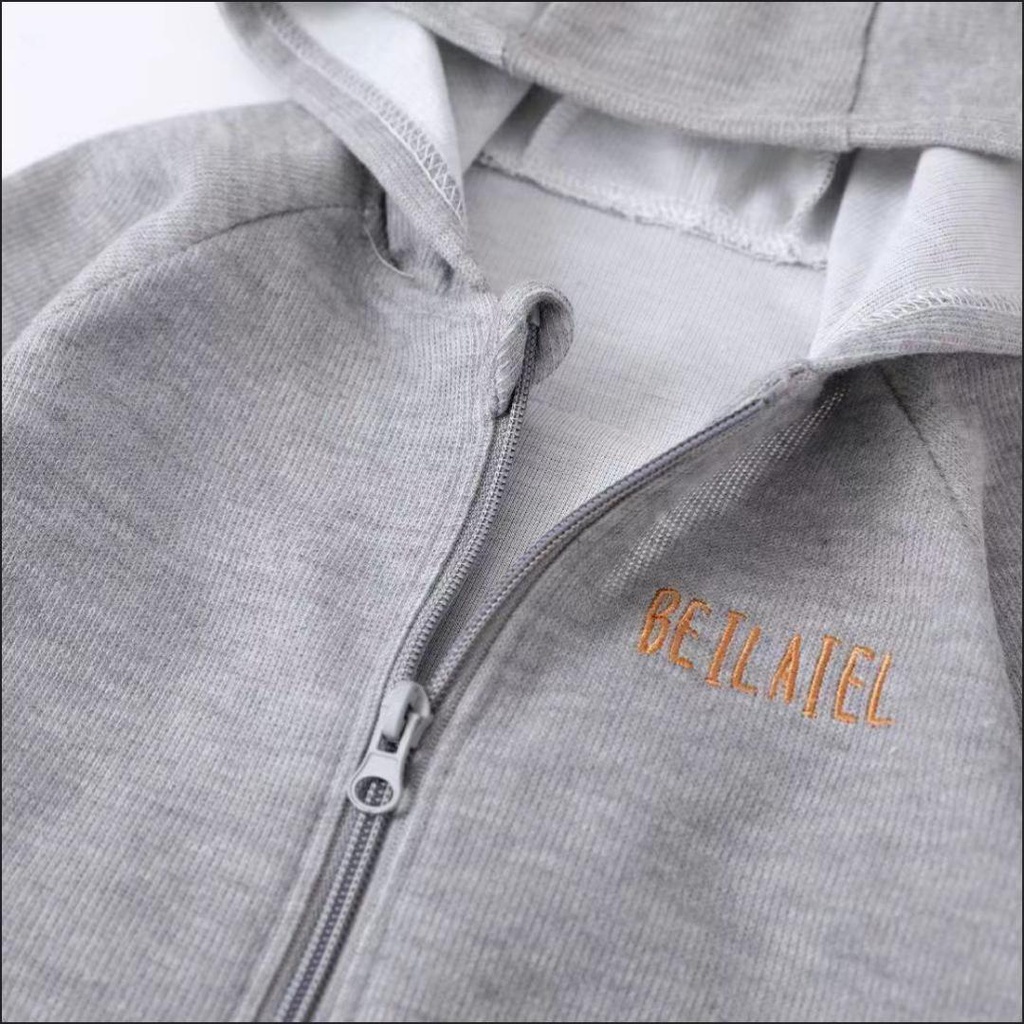 Áo Liền Quần Có Nón Tay Dài In Hình Gấu Hoạt Hình Phong Cách Hàn Quốc Chất Lượng Cao Thời Trang Xuân Thu Cho Bé Trai Và Bé Gái 0-24 Tháng Tuổi