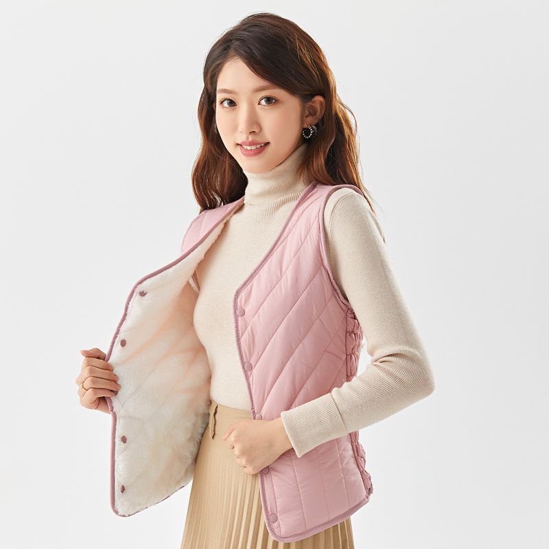 Ophao gile N Áo Ghi Lê Lót Cotton Lót Lông Cừu Giữ Nhiệt Dáng Ôm Phong Cách Hàn Quốc Thời Trang Thu Đông Mới Dành Cho Bạn Nữ