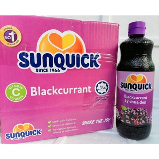 [Chai 840ml - LÝ CHUA ĐEN] NƯỚC ÉP TRÁI CÂY CÔ ĐẶC [Malaysia] SUNQUICK Blackcurrant Fruity and Refreshing (halal)