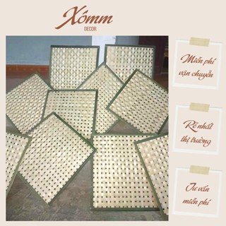 Tấm tre đan, mành tre, mẹt tre vuông trang trí, decor trường mầm non, trang tí tết, trang trí khánh, biểu ngữ