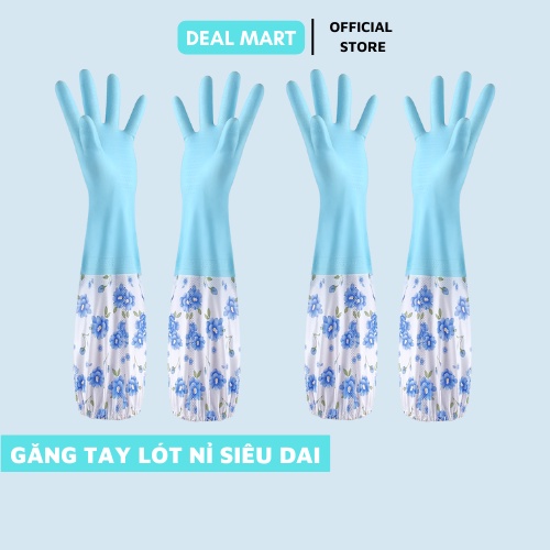 Găng tay cao su lót nỉ, găng tay rửa chén cao su hàng nội địa cao cấp siêu bền tiện lợi cho việc nội trợ