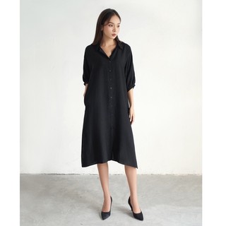 Olv - đầm black shirt dress