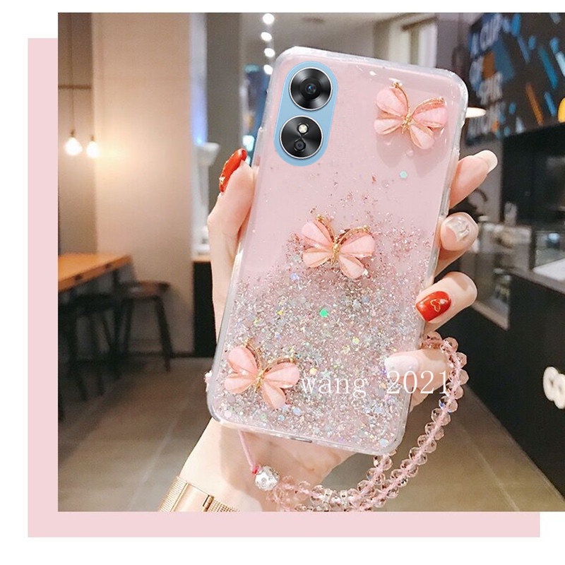 Ốp Điện Thoại Mềm Trang Trí Hình Bướm Lấp Lánh Cho OPPO Reno8 T 5G 4G Reno 8T 8 T 2023