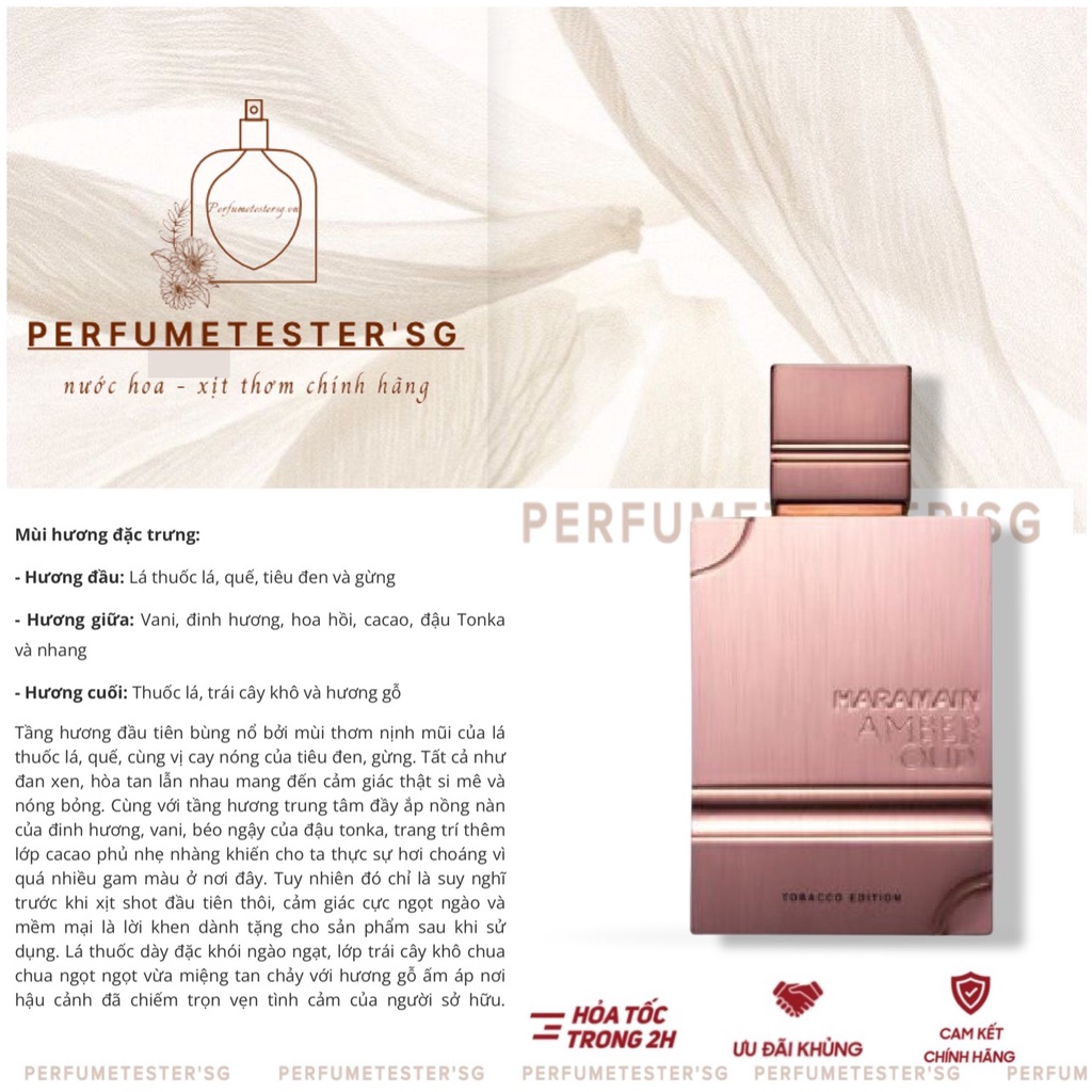 [ᴀᴜᴛʜᴇɴᴛɪᴄ] Nước Hoa Unisex Amber Oud Tobacco Edition Quyến Rũ Và Tươi Mới - ?????????????