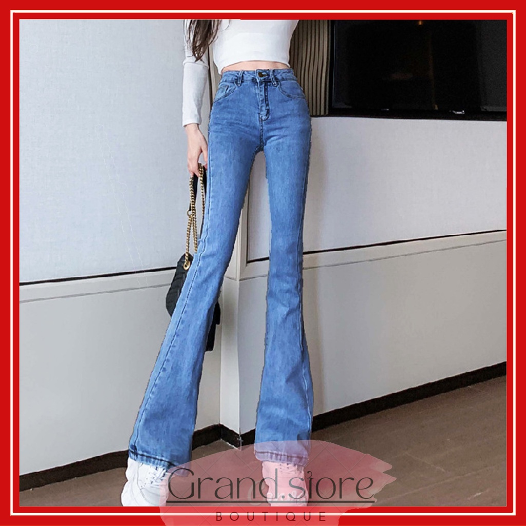 Ảnh thật- Quần Jeans Ống Loe Lưng Cao - Giá xưởng