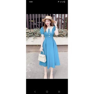 Đầm thiết kế tiểu thư cổ phối