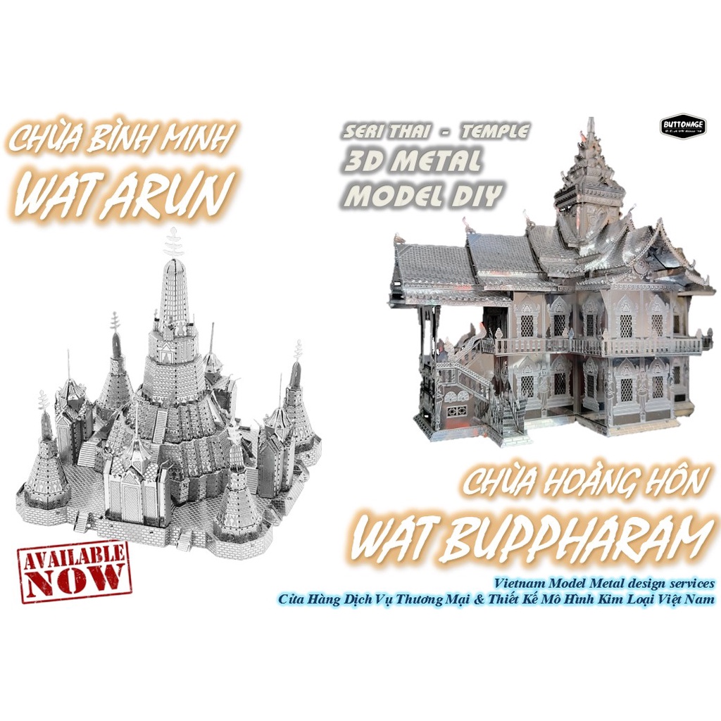 Mô Hình Lắp Ráp 3d Chùa Wat Buppharam - Thái Lan