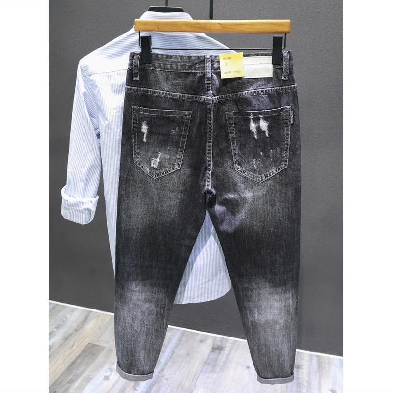 Quần jogger jeans Rách Dáng Ôm Phong Cách Hàn Quốc Thời Trang Mới Năm 2021 Dành Cho Nam