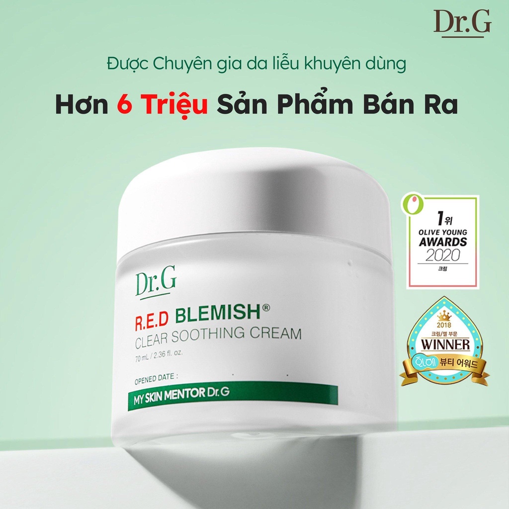 [Bill Đầy Đủ] Kem Dưỡng Ẩm và phục hồi Dr.G Red Blemish Cica Soothing Cream mẫu mới cho da dầu mụn