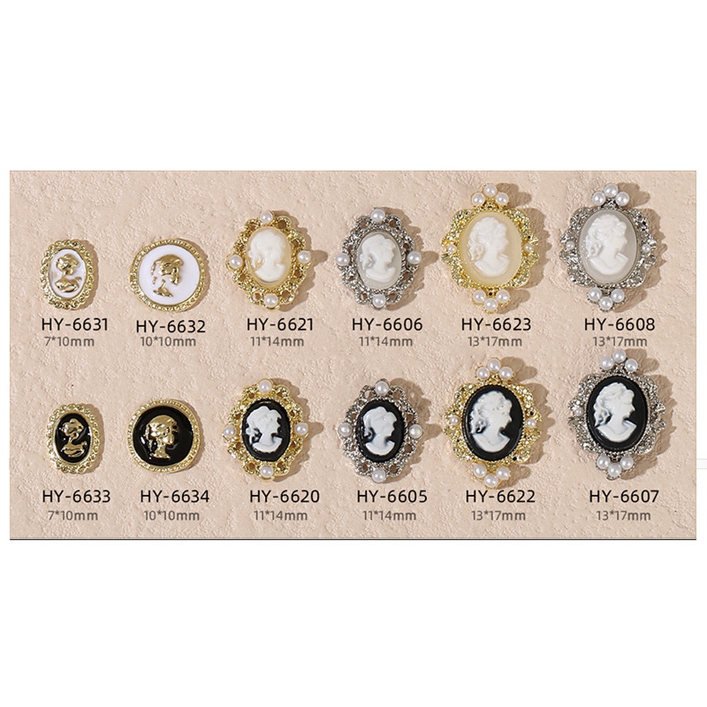 Set 20 Viên Đá Ngọc Trai 3D Bằng Hợp Kim Dùng Trang Trí Móng Tay Nghệ Thuật DIY