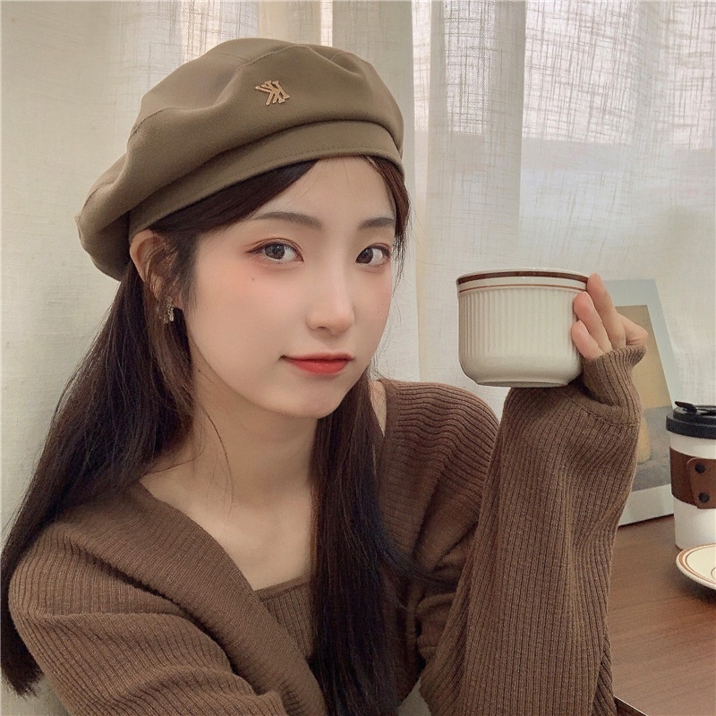 Mũ nồi beret  NOVSET cao cấp đính kèm chú gấu dễ thương