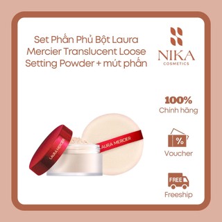Set Phấn Phủ Bột Laura Mercier Translucent Loose Setting Powder + mút phấn
