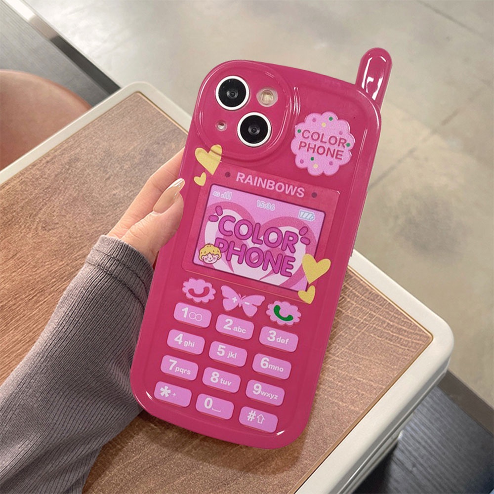 Ốp Điện Thoại TPU Mềm Chống Sốc Phối Nút Phong Cách Retro Cho IPhone 14 13 12 11 Pro Max