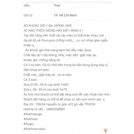 Áo khoác Nhiều màu  1 lớp hình thật,khoác gió,chống nắng,thông hơi mặc mát cho nam nữ