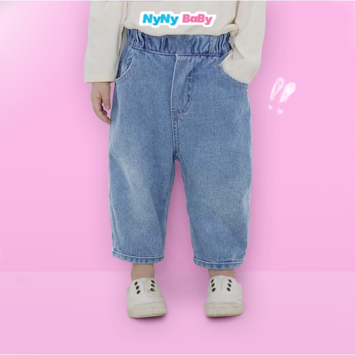 Quần Jean Ống Suông Cho Bé Trai Bé Gái Nyny Baby Phong Cách Hàn Quốc Mang Đi Học Đi CHơi Cho Bé Từ 1 - 7 Tuổi ( 9-24kg)