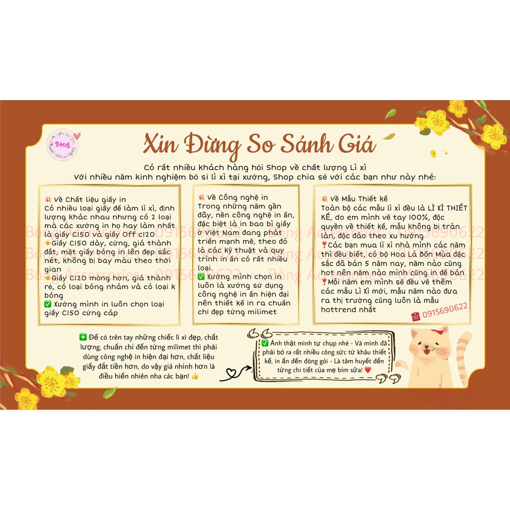 Sét 12 Bao Lì Xì TẾT THIẾT KẾ đặc sắc - Hình xuân sum vầy - Giấy C150 cán mờ in sắc nét