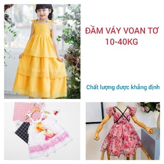 ĐẦM VÁY BÉ GÁI DÀI VOAN TƠ MỀM NHẬP MUA 2 TẶNG 1 CHIP BÉ GÁI HAIVANCO từ 10 đến 40 kg mềm mại MÁT đi học đi chơi đều đẹp