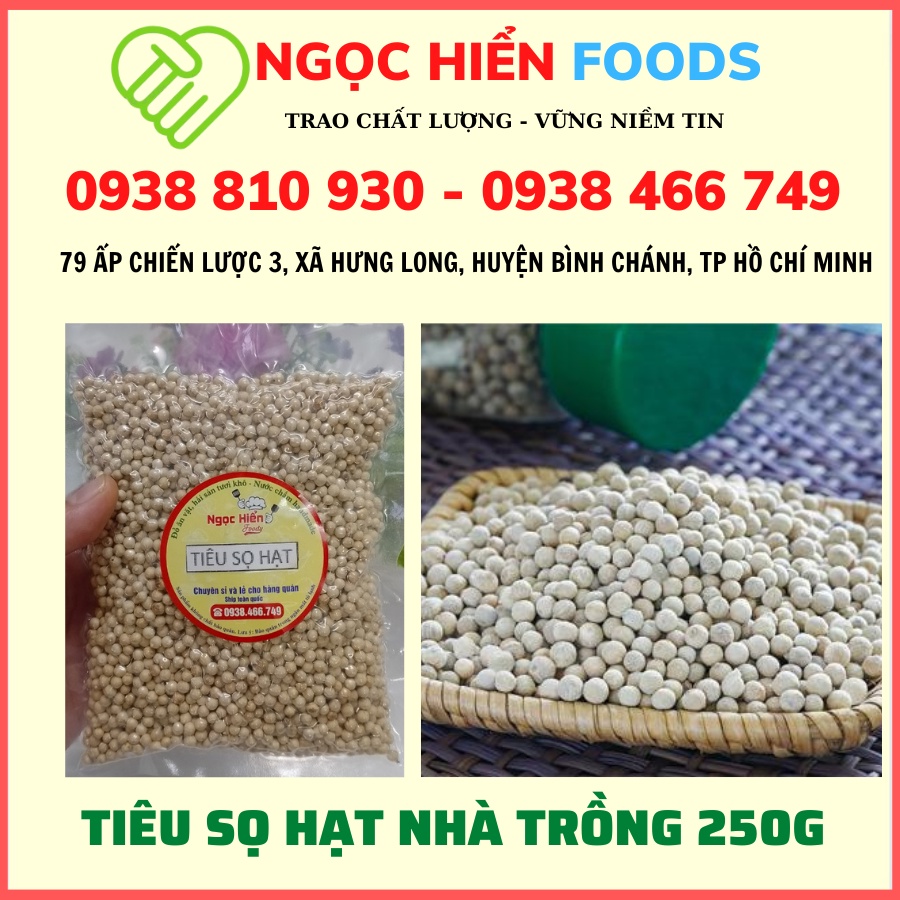 Tiêu sọ hạt sạch chất lượng, tiêu khô Đăk Nông nguyên chất 100% - Hương thơm cay nồng gói 250g