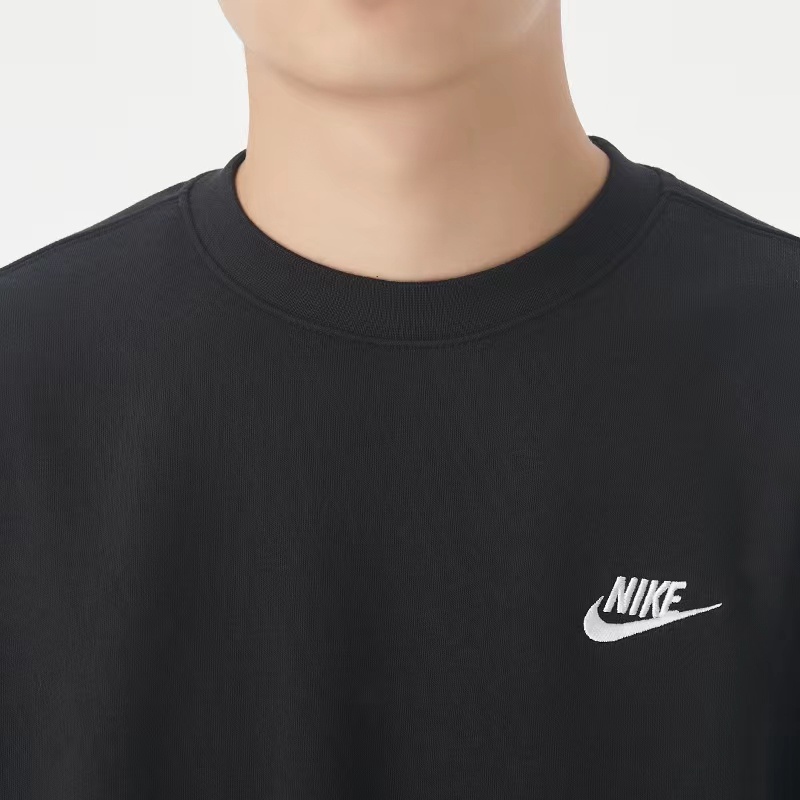 Áo Sweater Cotton Màu Đen Thêu Logo Thời Trang Thể Thao Cho Cặp Đôi