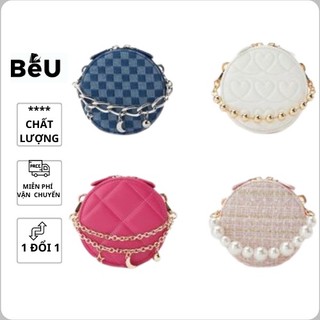 Túi cốp tròn chần trám Pedr tay cầm kim loại độc đáo fullbox sang trọng