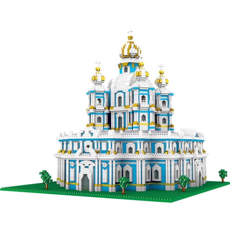 Đồ chơi Xếp Hình Leji LZ 8042 Lắp ráp mô hình kiến trúc lâu đài Tu Viện Nga Smolny Monastery 3737 mảnh