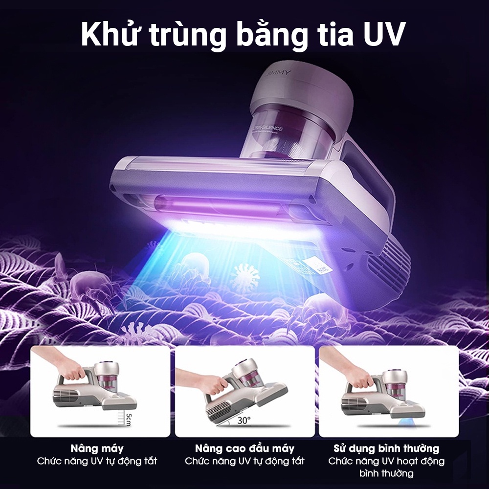 Máy hút bụi giường nệm diệt khuẩn UV Sóng âm diệt 99,9% JIMMY BX5 600W dễ tháo lắp vệ sinh Hàng Chính Hãng Bảo Hàng 12 T | BigBuy360 - bigbuy360.vn