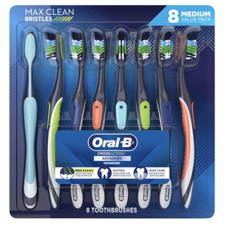 SÉT 8 Bàn chải đánh răng Oral-B Cross Action Advanced MEDIUM  Mỹ