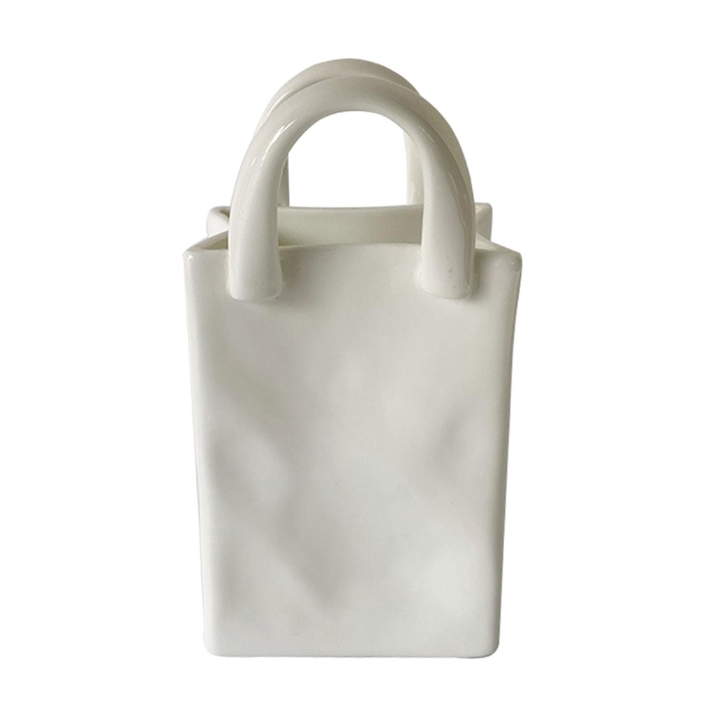 Bình hoa LOVIVER chất liệu sứ thiết kế kiểu túi xách trang trí phòng khách