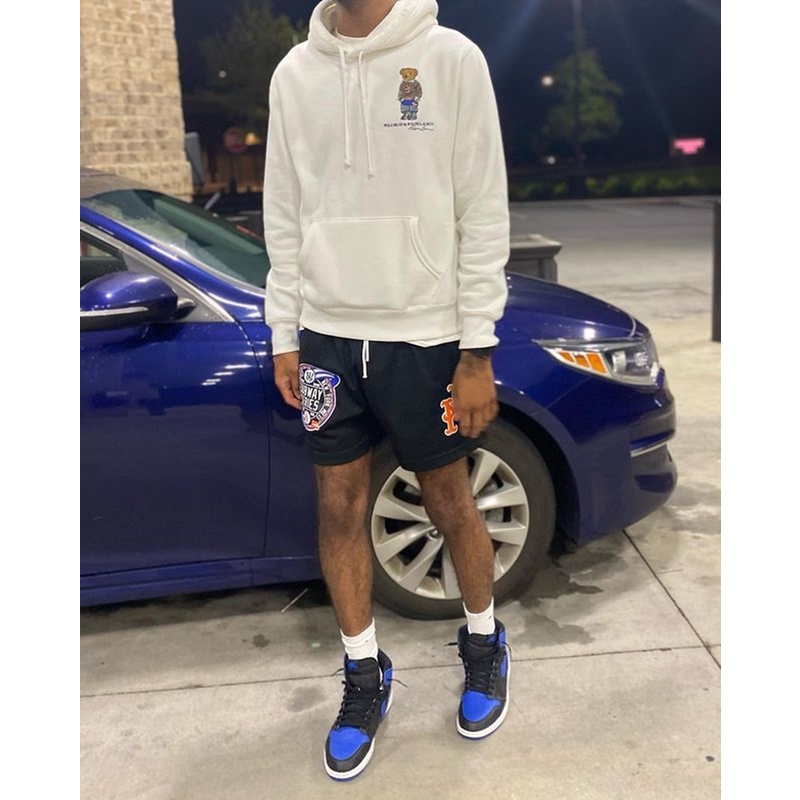 M New York LB Quần Short Thể Thao Dáng Rộng Dài Đến Đầu Gối Phong Cách Yankees Thích Hợp Chạy Bộ Chơi Bóng Rổ Mỹ