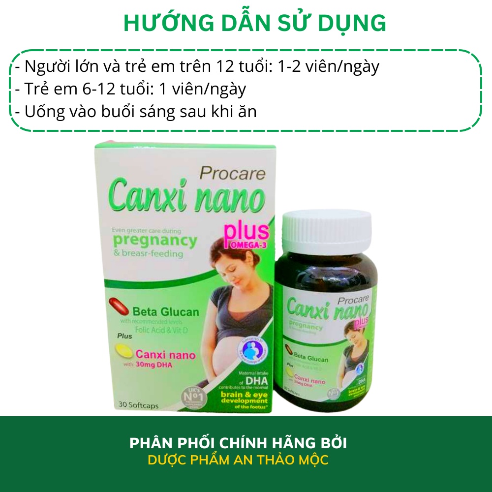 Viên uống Mediusa Canxi Nano Plus Omega 3 ProCare bổ sung canxi cho bà bầu giúp xương răng chắc khỏe tăng sức đề kháng