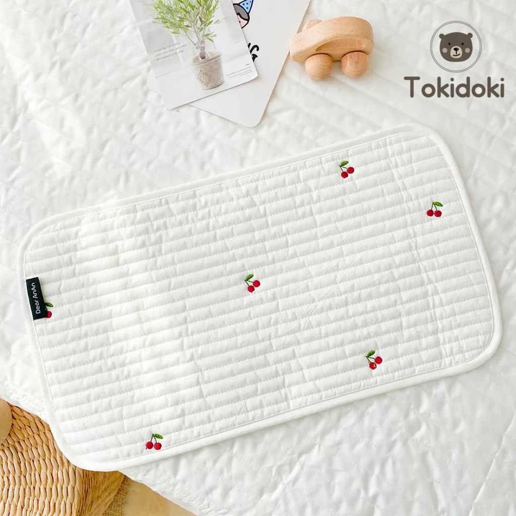 Gối lót đầu cho bé vải quitling TOKIDOKI mỏng, thấm hút, thoáng khí