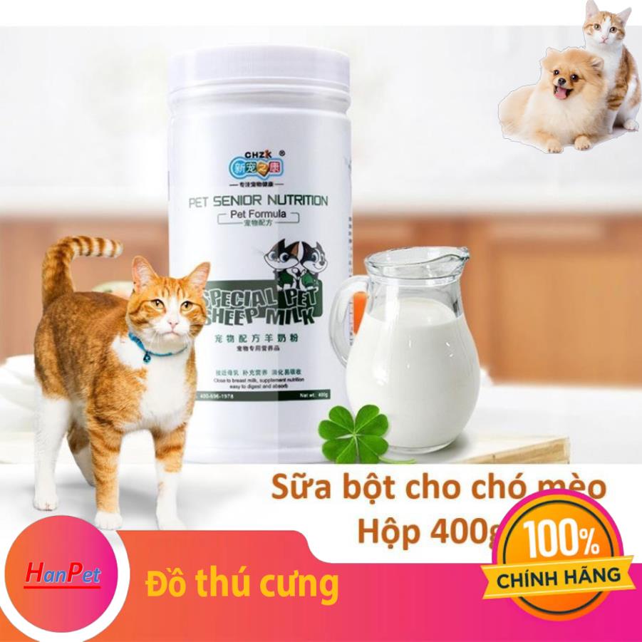 Sữa cho chó mèo nhập khẩu Hộp 400gr Sữa bột dành cho thú cưng sơ sinh và mới ốm dậy (BioMilk)