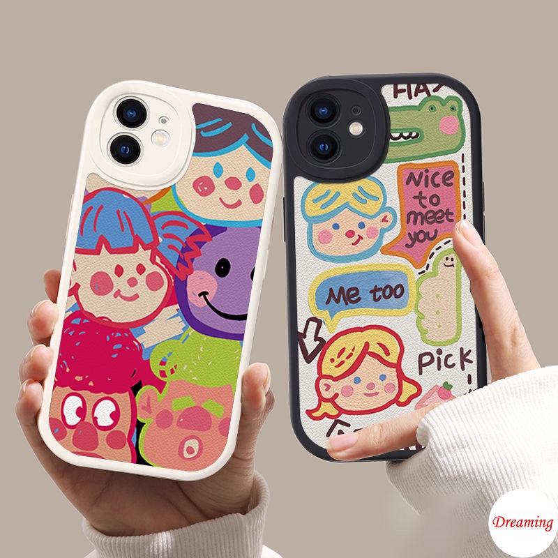 Ốp lưng điện thoại cho Redmi Note 11 11S 10 10S 9S 9 8 7 10C 10A 9C 9A 9T X3 NFC GT M3 Pro 5G 4G Oval Big Eye Soft Phone Case Motif Graffiti Boy Girl