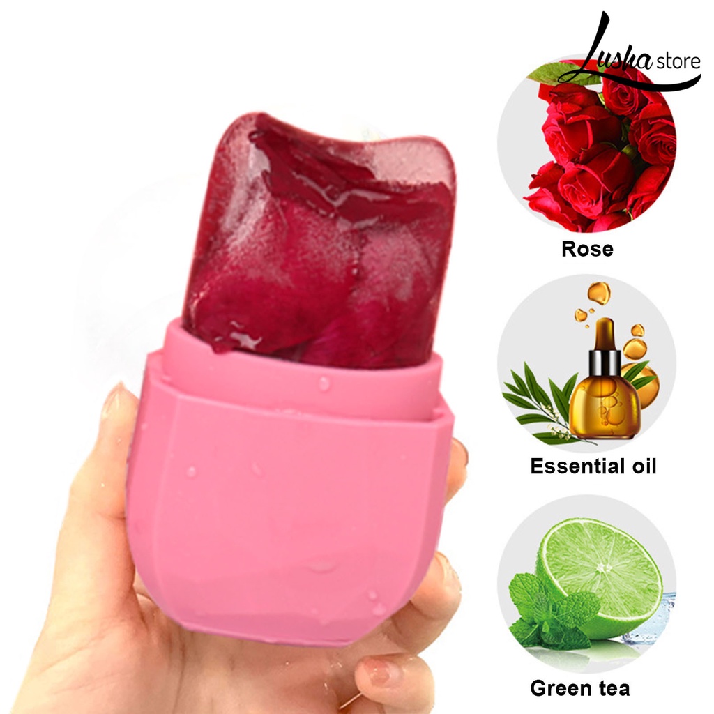 LUSHASTORE Khay Silicone Làm Đá Mát Xa Mặt Tiện Dụng