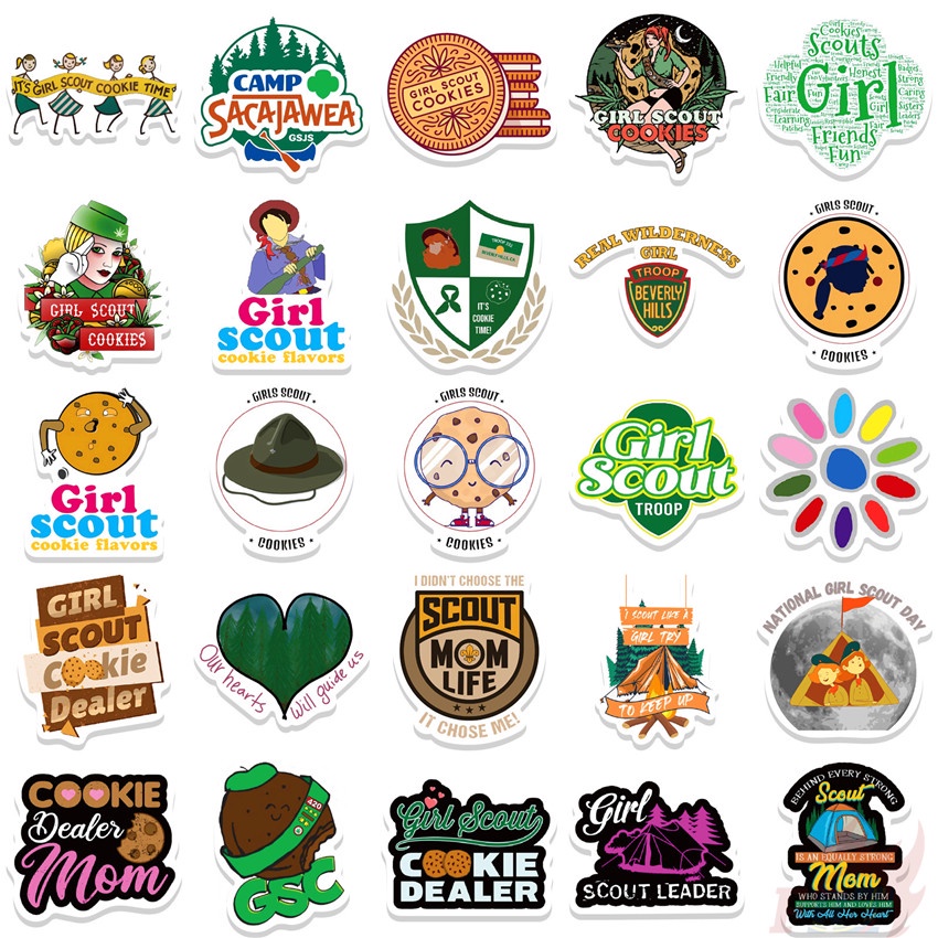❉ Hình Dán Cô Gái Scout Series 01 ❉ Bộ 50 Sticker Chống Thấm Nước Họa Tiết Doodle Hợp Thời Trang