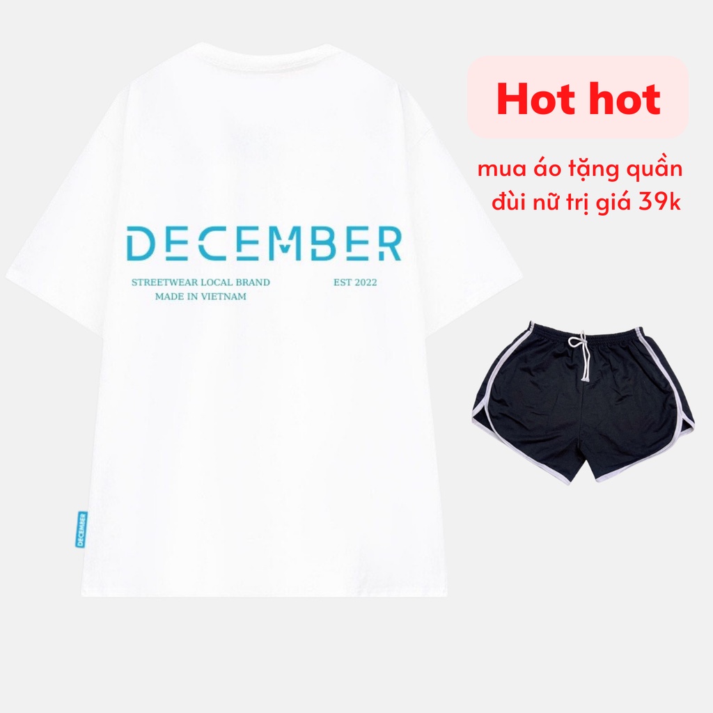 Áo thun form rộng tay lỡ unisex Localbrand December White V2