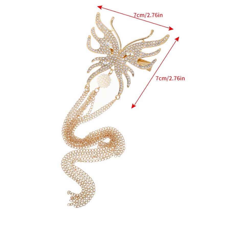 Kẹp Tóc Dạng Chuỗi Hình Bướm Đính Ngọc Trai Và Kim Cương Toàn Diện Bằng Hợp Kim Kiểu Hàn Quốc Cho Nữ