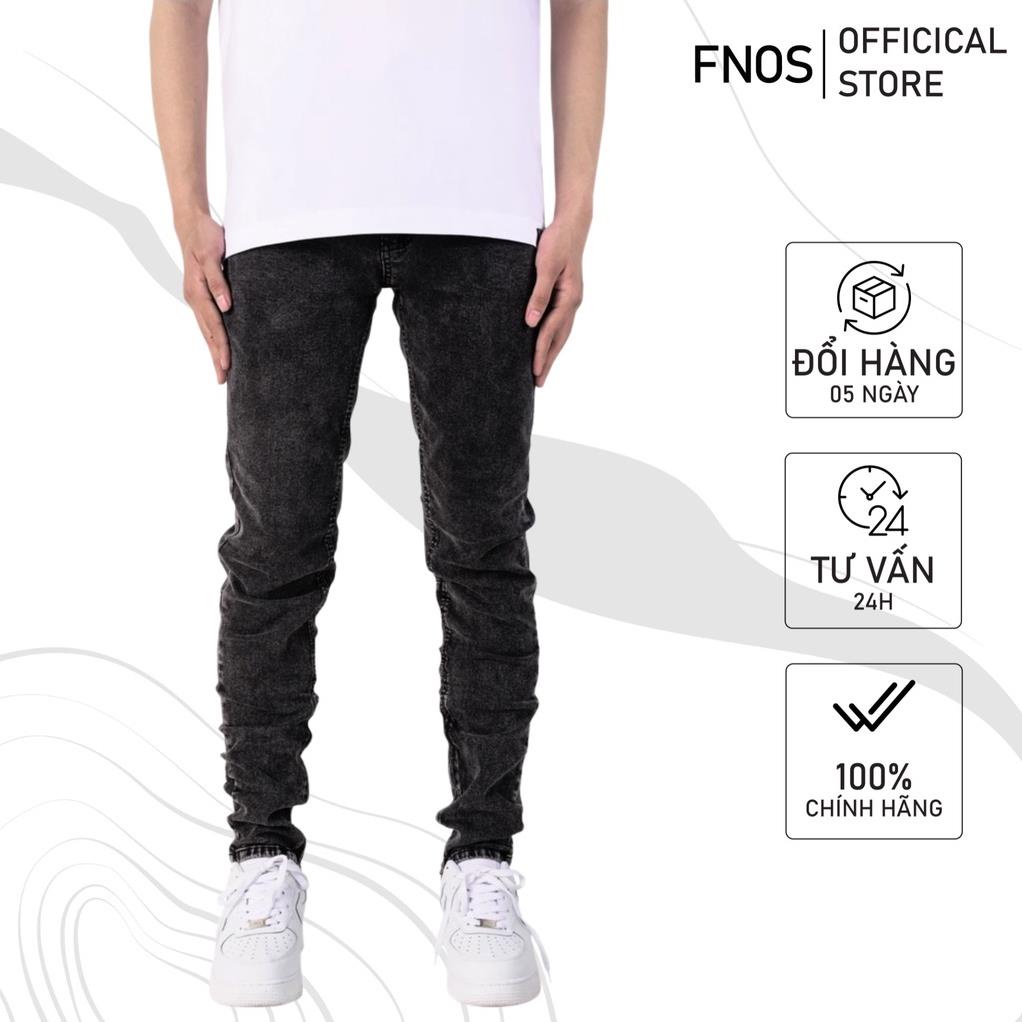 Quần jean nam streetwear cao cấp FNOS Z32 màu xám trơn form slimfit có zip jean thun co giãn ! '