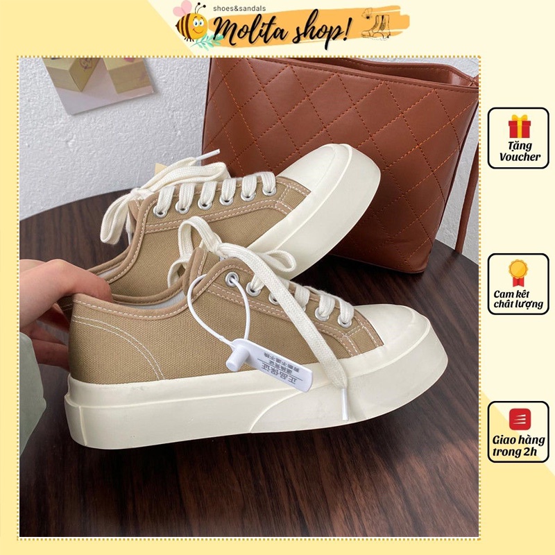 (Có Sẵn) Giày Bánh Mì Chính Hãng BEIGE SNEAKER Giày Basic Tăng Chiều Cao HotTrend 2022 GBS01-Molita