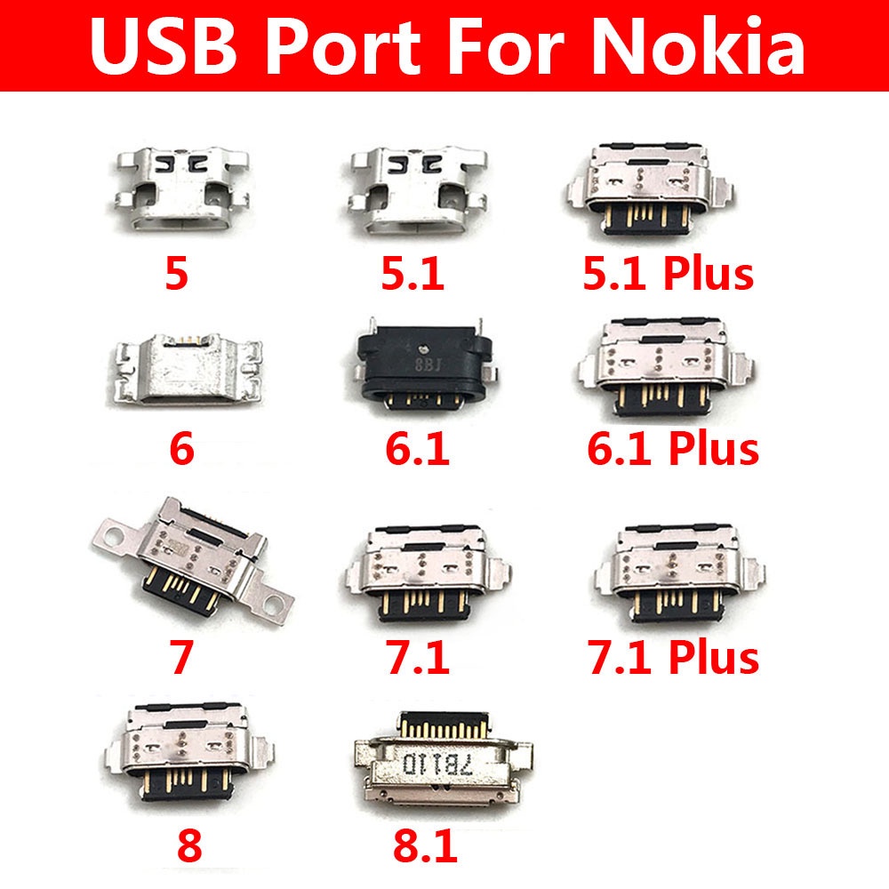 Cổng Sạc Micro USB Cho Nokia 3 6 7 Plus 8 6.1 7.1 8.1 5.1 Plus X5 X6 X7