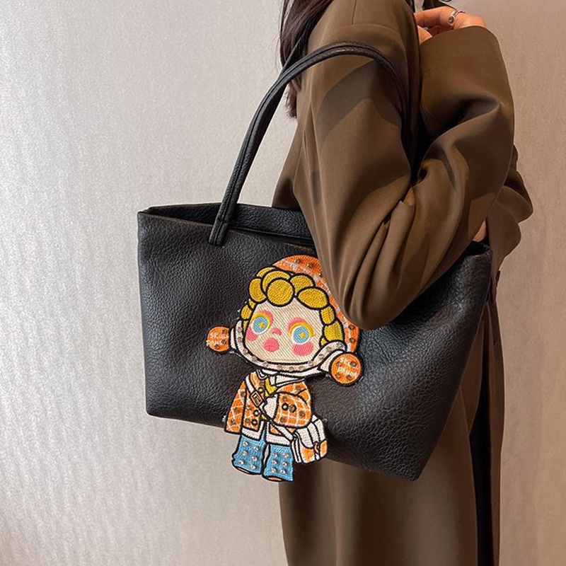 Túi Đeo Vai Cỡ Lớn Họa Tiết Hoạt Hình Đơn Giản Phong Cách Hàn Quốc Cho Nữ