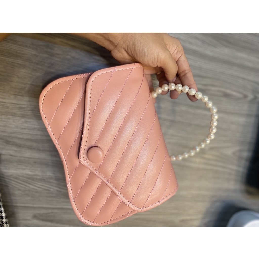 Túi xách nữ đeo chéo, đeo vai phối quai ngọc thời trang superbag 395