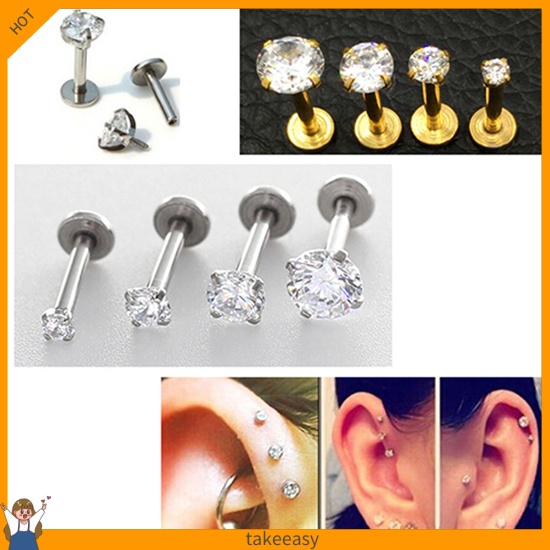 Khuyên đeo vành tai đính kim cương giả thời trang sành điệu cho nam nữ